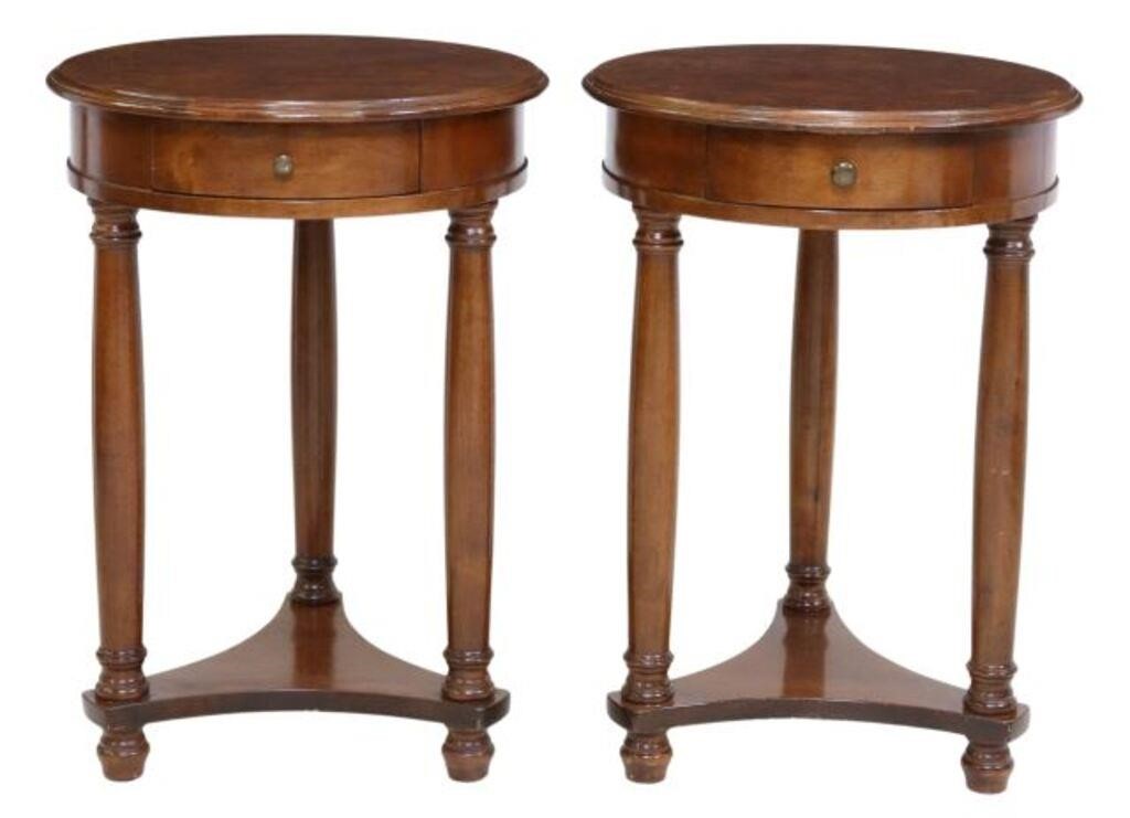 (2) FRENCH EMPIRE STYLE BURLWOOD