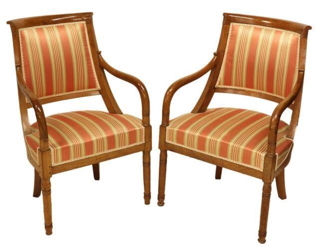 (2) FRENCH EMPIRE STYLE FRUITWOOD