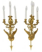 (2) FRENCH EMPIRE STYLE GILT B