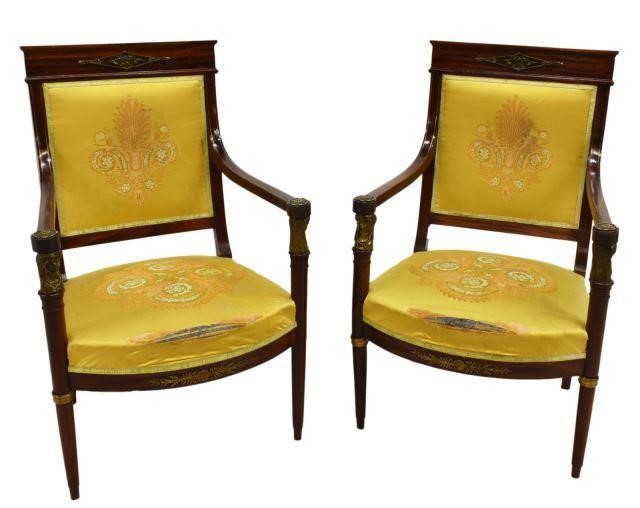 (2) FRENCH EMPIRE STYLE GILT