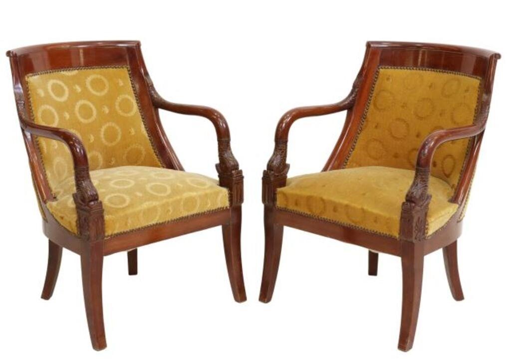 (2) FRENCH EMPIRE STYLE MAHOGANY