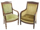 (2) FRENCH EMPIRE STYLE MAHOGA