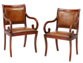 (2) FRENCH EMPIRE STYLE UPHOLS