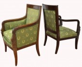 (2) FRENCH EMPIRE STYLE UPHOLS