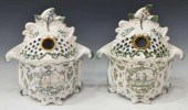 (2) FRENCH FAIENCE BOUQUETIERE