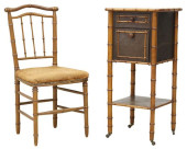 (2) FRENCH FAUX BAMBOO TURNED