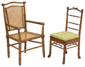 (2) FRENCH FAUX BAMBOO TURNED