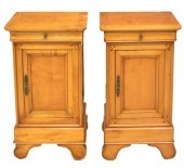 (2) FRENCH FRUITWOOD BEDSIDE C