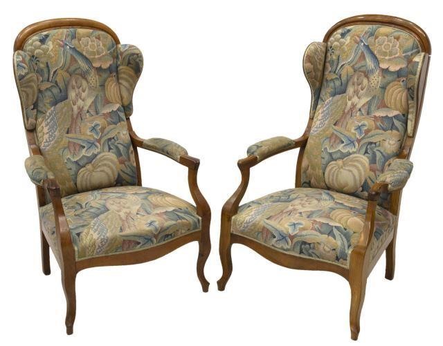 (2) FRENCH FRUITWOOD WINGBACK