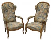 (2) FRENCH FRUITWOOD WINGBACK