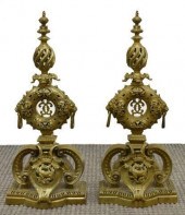 (2) FRENCH GILT BRONZE LION &