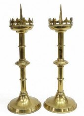 (2) FRENCH GILT METAL FLEUR-DE