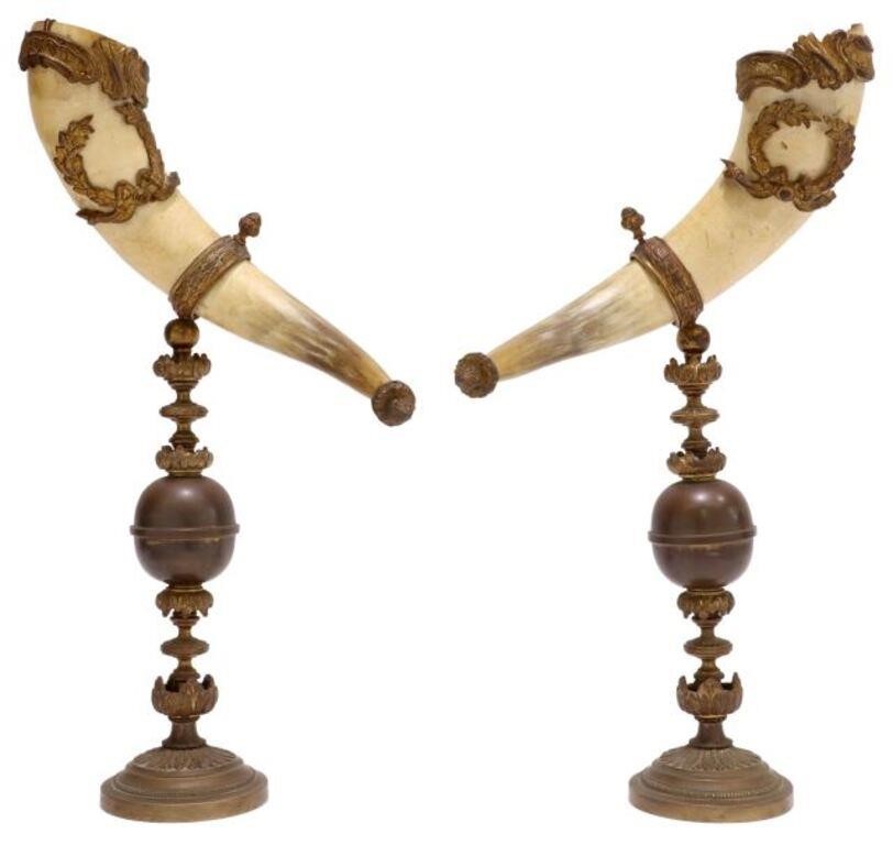(2) FRENCH GILT METAL MOUNTED