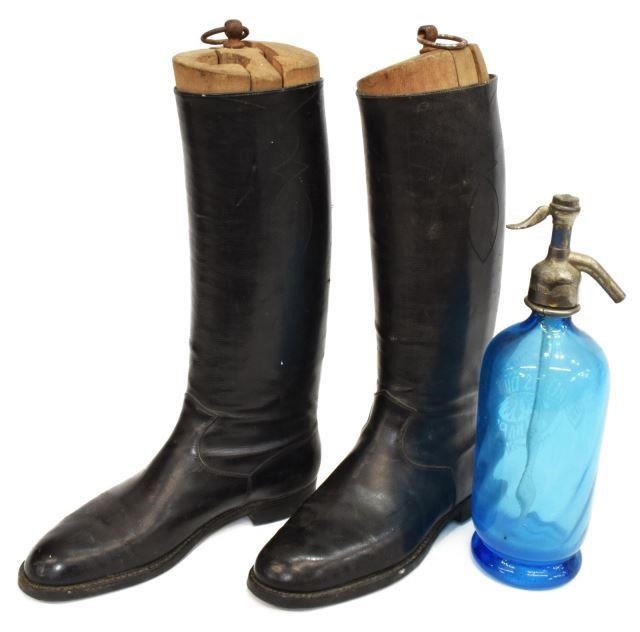 (2) FRENCH GLASS SELTZER BOTTLE &