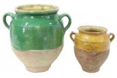 (2) FRENCH GLAZED EARTHENWARE