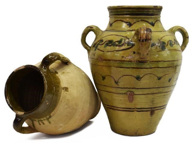 (2) FRENCH GLAZED EARTHENWARE