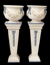 (2) FRENCH GLAZED TERRACOTTA G
