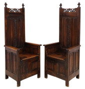 (2) FRENCH GOTHIC REVIVAL CARV
