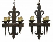 (2) FRENCH GOTHIC REVIVAL IRON