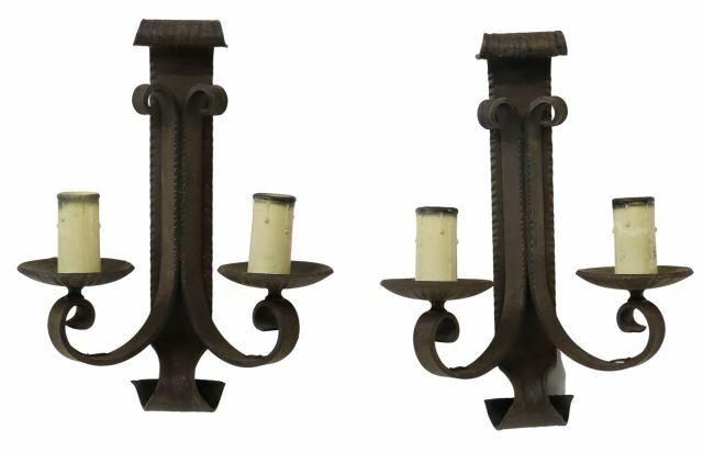 2) FRENCH GOTHIC REVIVAL WROUGHT