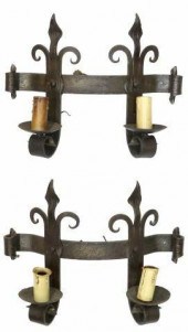 (2) FRENCH GOTHIC STYLE WROUGH