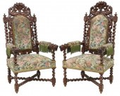 (2) FRENCH HENRI II STYLE CARV