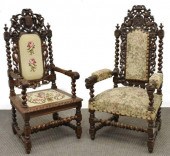 (2) FRENCH HENRI II STYLE CARV