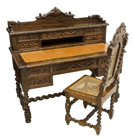(2) FRENCH HENRI II STYLE CARVED