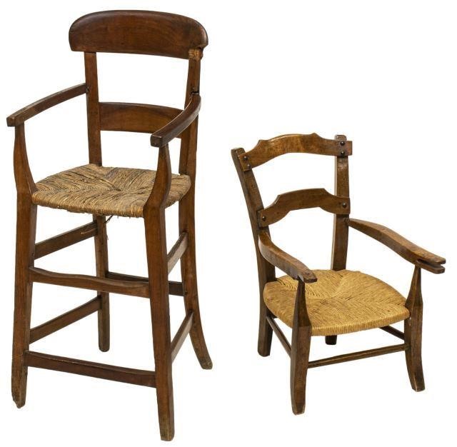 (2) FRENCH LADDER BACK RUSH SEAT