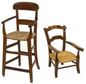 (2) FRENCH LADDER BACK RUSH SE