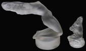 (2) FRENCH LALIQUE ART GLASS F