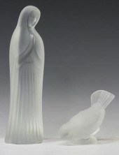 (2) FRENCH LALIQUE ART GLASS V