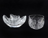 2 FRENCH LALIQUE CRYSTAL BOWLS