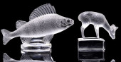 (2) FRENCH LALIQUE FROSTED &AM