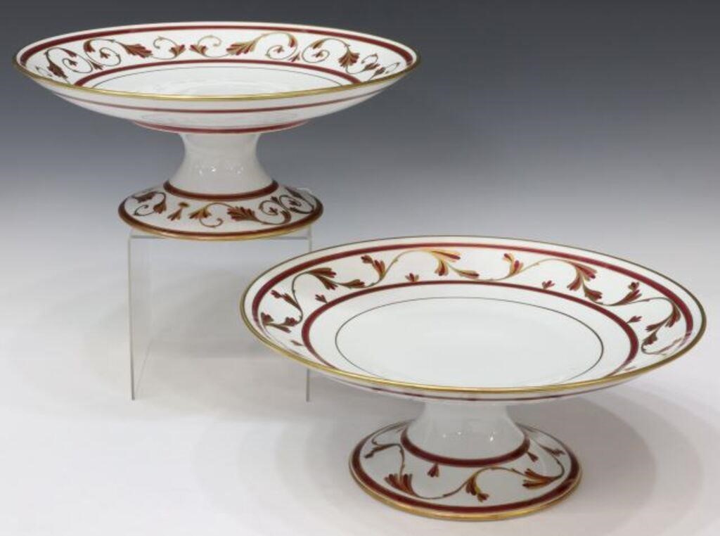 (2) FRENCH LIMOGES PORCELAIN FOOTED