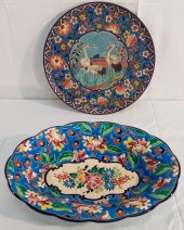 2 FRENCH LONGWY GLAZED TERRA C