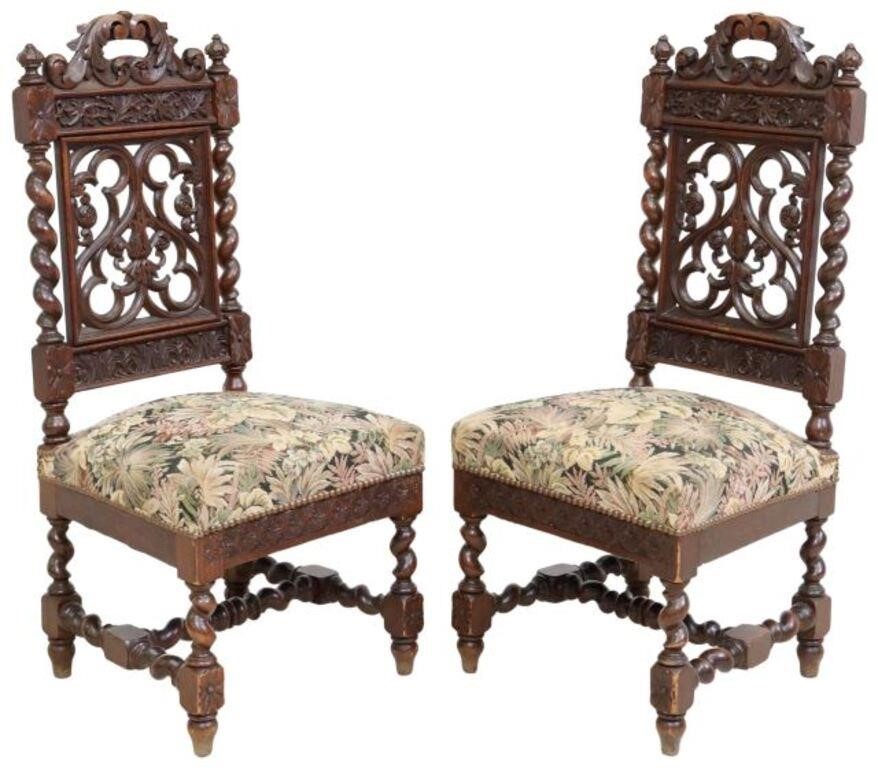 (2) FRENCH LOUIS XIII STYLE OAK