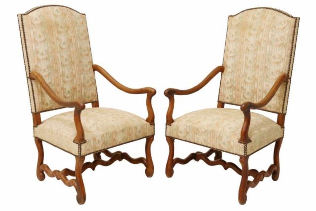 (2) FRENCH LOUIS XIV STYLE OAK