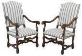 (2) FRENCH LOUIS XIV STYLE OAK