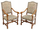(2) FRENCH LOUIS XIV STYLE UPH
