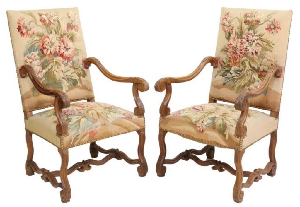 (2) FRENCH LOUIS XIV STYLE TAPESTRY