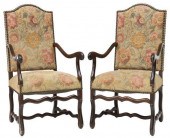 (2) FRENCH LOUIS XIV STYLE UPH