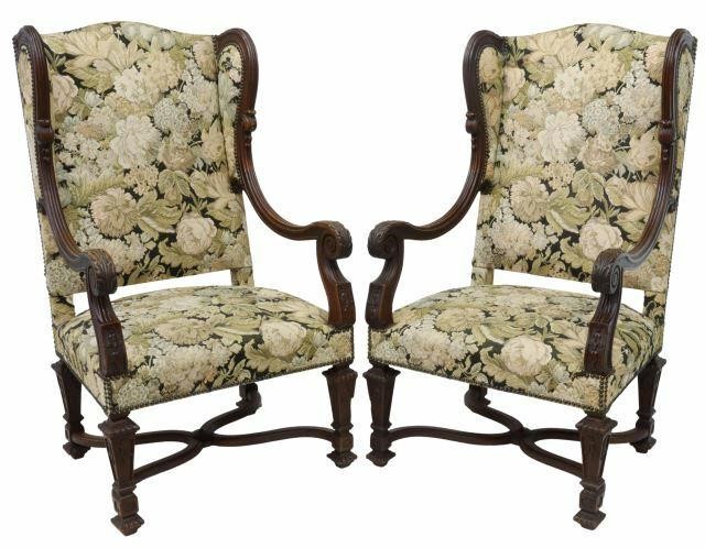 (2) FRENCH LOUIS XIV STYLE OAK
