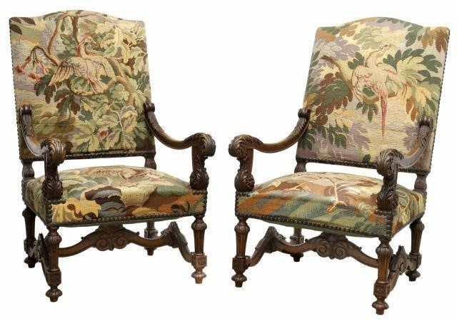 (2) FRENCH LOUIS XIV STYLE TAPESTRY