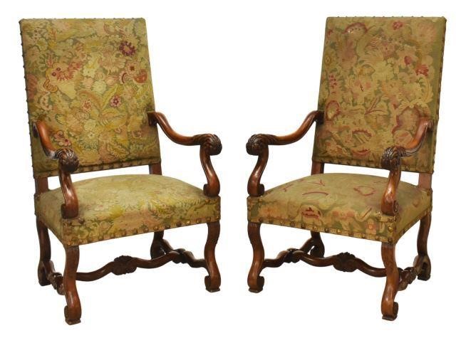 (2) FRENCH LOUIS XIV STYLE WALNUT