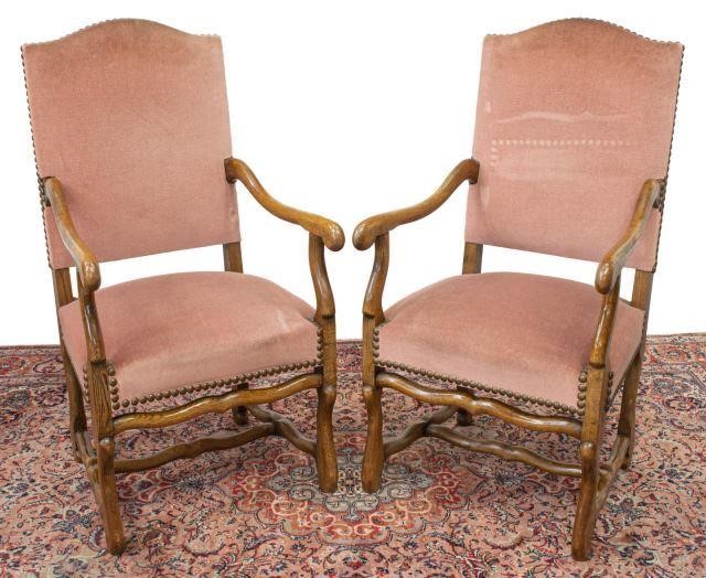 (2) FRENCH LOUIS XIV STYLE HIGHBACK