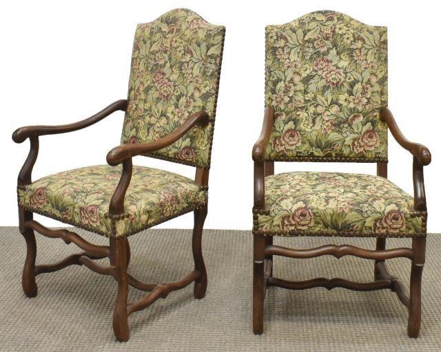 (2) FRENCH LOUIS XIV STYLE HIGHBACK