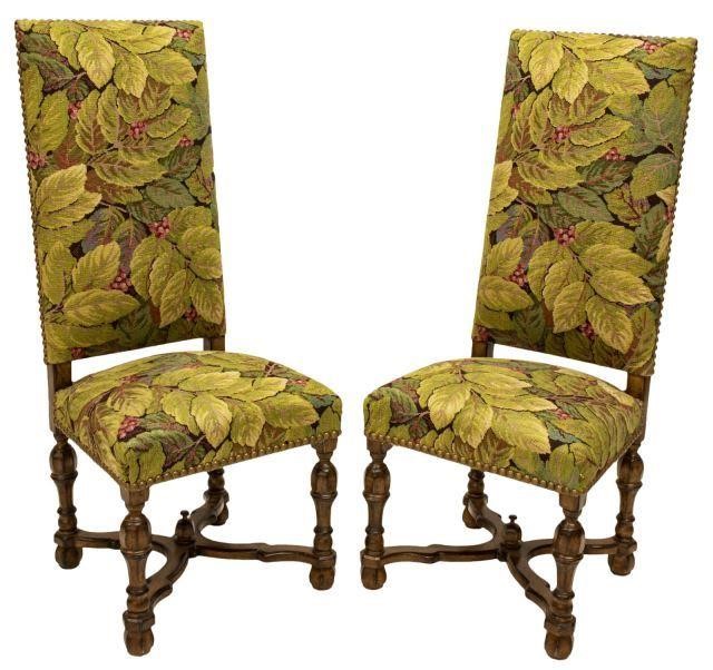 (2) FRENCH LOUIS XIV STYLE HIGHBACK
