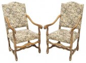 (2) FRENCH LOUIS XIV STYLE UPH