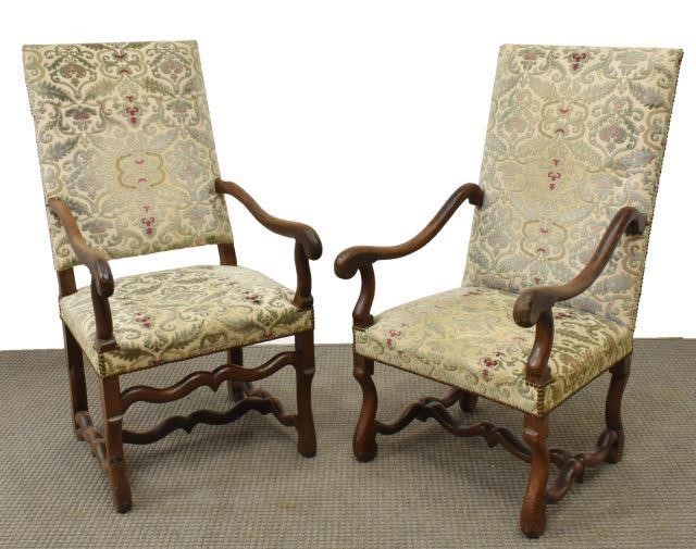 (2) FRENCH LOUIS XIV STYLE WALNUT